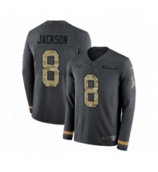 Youth Nike Baltimore Ravens 8 Lamar Jackson Limited Black Salute to Service Therma Long Sleeve NFL Jersey Youth Nike Baltimore Ravens 8 Lamar Jackson Limited Black Salute to Service Therma Long Sleeve NFL Jersey