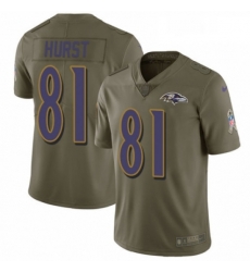 Youth Nike Baltimore Ravens 81 Hayden Hurst Limited Olive 2017 Salute to Service NFL Jersey Youth Nike Baltimore Ravens 81 Hayden Hurst Limited Olive 2017 Salute to Service NFL Jersey