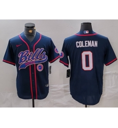 Men Buffalo Bills 0 Keon Coleman Navy With Patch Cool Base Stitched Baseball Jersey 3 Men Buffalo Bills 0 Keon Coleman Navy With Patch Cool Base Stitched Baseball Jersey 3