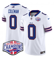 Men Buffalo Bills 0 Keon Coleman White F U S E 2024 AFC East Division Champions Vapor Limited Stitched Football Jersey Men Buffalo Bills 0 Keon Coleman White F U S E 2024 AFC East Division Champions Vapor Limited Stitched Football Jersey