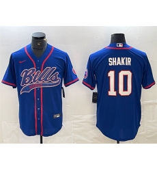 Men Buffalo Bills 10 Khalil Shakir With Patch Cool Base Stitched Baseball Jersey Men Buffalo Bills 10 Khalil Shakir With Patch Cool Base Stitched Baseball Jersey