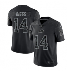 Men Buffalo Bills 14 Stefon Diggs Black Reflective Limited Stitched Football Jersey Men Buffalo Bills 14 Stefon Diggs Black Reflective Limited Stitched Football Jersey