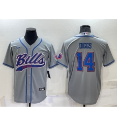 Men Buffalo Bills 14 Stefon Diggs Gray Cool Base Stitched Baseball Jersey Men Buffalo Bills 14 Stefon Diggs Gray Cool Base Stitched Baseball Jersey