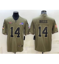 Men Buffalo Bills 14 Stefon Diggs Olive 2022 Salute To Service Limited Stitched Jersey Men Buffalo Bills 14 Stefon Diggs Olive 2022 Salute To Service Limited Stitched Jersey