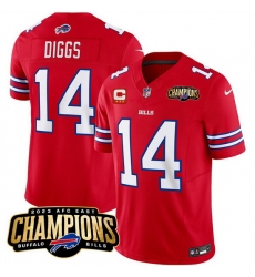Men Buffalo Bills 14 Stefon Diggs Red 2023 F U S E AFC East Champions With 3 Star C Ptach Stitched Football Jersey Men Buffalo Bills 14 Stefon Diggs Red 2023 F U S E AFC East Champions With 3 Star C Ptach Stitched Football Jersey