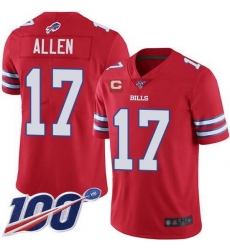 Men Buffalo Bills 17 Josh Allen 100th Season Red With C Patch Vapor Untouchable Limited Stitched Jersey Men Buffalo Bills 17 Josh Allen 100th Season Red With C Patch Vapor Untouchable Limited Stitched Jersey