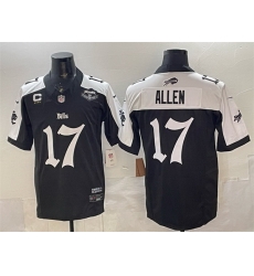 Men Buffalo Bills 17 Josh Allen Black White 2025 F U S E 27Gothic Cold Front Edition 27 With Farewell Patch 26 4 Star C Patch Vapor Limited Stitched Foo Men Buffalo Bills 17 Josh Allen Black White 2025 F U S E 27Gothic Cold Front Edition 27 With Farewell Patch 26 4 Star C Patch Vapor Limited Stitched Foo