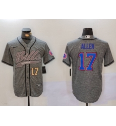 Men Buffalo Bills 17 Josh Allen Grey Team Cool Base Stitched Baseball Jersey 3 Men Buffalo Bills 17 Josh Allen Grey Team Cool Base Stitched Baseball Jersey 3