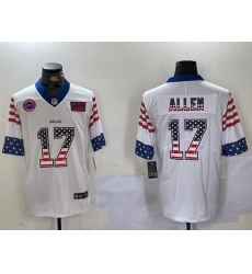 Men Buffalo Bills 17 Josh Allen White 2019 USA Flag Fashion Limited Stitched Football Jersey 2 Men Buffalo Bills 17 Josh Allen White 2019 USA Flag Fashion Limited Stitched Football Jersey 2