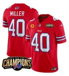 Men Buffalo Bills 40 Von Miller Red 2023 F U S E AFC East Champions With 4 Star C Ptach Stitched Football Jersey Men Buffalo Bills 40 Von Miller Red 2023 F U S E AFC East Champions With 4 Star C Ptach Stitched Football Jersey