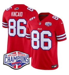 Men Buffalo Bills 86 Dalton Kincaid Red F U S E 2024 AFC East Division Champions Vapor Limited Stitched Football Jersey Men Buffalo Bills 86 Dalton Kincaid Red F U S E 2024 AFC East Division Champions Vapor Limited Stitched Football Jersey
