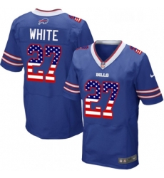 Mens Nike Buffalo Bills 27 TreDavious White Elite Royal Blue Home USA Flag Fashion NFL Jersey Mens Nike Buffalo Bills 27 TreDavious White Elite Royal Blue Home USA Flag Fashion NFL Jersey