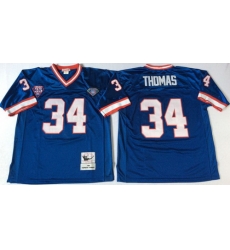 Mitchell And Ness Bills #34 thurman thomas BLUE Throwback Stitched NFL Jersey Mitchell And Ness Bills #34 thurman thomas BLUE Throwback Stitched NFL Jersey
