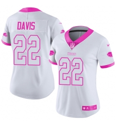 Nike Bills #22 Vontae Davis White Pink Womens Stitched NFL Limited Rush Fashion Jersey Nike Bills #22 Vontae Davis White Pink Womens Stitched NFL Limited Rush Fashion Jersey