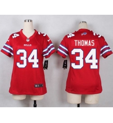 Nike Bills #34 Thurman Thomas Red Womens Stitched NFL Limited Rush Jersey Nike Bills #34 Thurman Thomas Red Womens Stitched NFL Limited Rush Jersey
