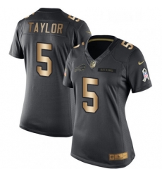 Womens Nike Buffalo Bills 5 Tyrod Taylor Limited BlackGold Salute to Service NFL Jersey Womens Nike Buffalo Bills 5 Tyrod Taylor Limited BlackGold Salute to Service NFL Jersey