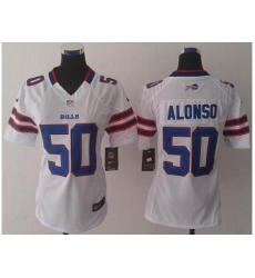 Women's Nike Buffalo Bills #50 Kiko Alonso White Stitched NFL Limited Jersey Women's Nike Buffalo Bills #50 Kiko Alonso White Stitched NFL Limited Jersey