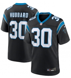 Men Carolina Panthers #30 Chuba Hubbard Black F U S E Stitched NFL Jersey Men Carolina Panthers #30 Chuba Hubbard Black F U S E Stitched NFL Jersey