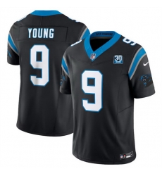 Men Carolina Panthers 9 Bryce Young Black 2024 30th Anniversary Patch F U S E Vapor Limited Stitched Football Jersey Men Carolina Panthers 9 Bryce Young Black 2024 30th Anniversary Patch F U S E Vapor Limited Stitched Football Jersey