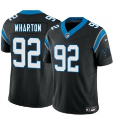 Men Carolina Panthers 92 Tershawn Wharton Black 2025 F U S E Vapor Limited Stitched Football Jersey Men Carolina Panthers 92 Tershawn Wharton Black 2025 F U S E Vapor Limited Stitched Football Jersey