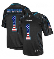 Mens Nike Carolina Panthers 1 Cam Newton Elite Black USA Flag Fashion NFL Jersey Mens Nike Carolina Panthers 1 Cam Newton Elite Black USA Flag Fashion NFL Jersey