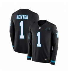 Mens Nike Carolina Panthers 1 Cam Newton Limited Black Therma Long Sleeve NFL Jersey Mens Nike Carolina Panthers 1 Cam Newton Limited Black Therma Long Sleeve NFL Jersey