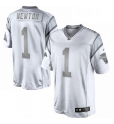 Mens Nike Carolina Panthers 1 Cam Newton Limited White Platinum NFL Jersey Mens Nike Carolina Panthers 1 Cam Newton Limited White Platinum NFL Jersey