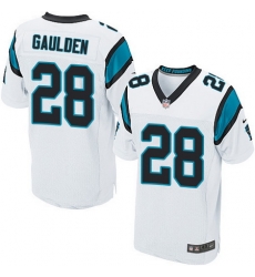 Nike Panthers #28 Rashaan Gaulden White Mens Stitched NFL Elite Jersey Nike Panthers #28 Rashaan Gaulden White Mens Stitched NFL Elite Jersey