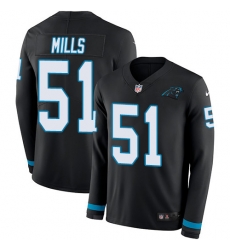 Nike Panthers #51 Sam Mills Black Team Color Men Stitched NFL Limited Therma Long Sleeve Jersey Nike Panthers #51 Sam Mills Black Team Color Men Stitched NFL Limited Therma Long Sleeve Jersey