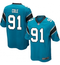 Nike Panthers #91 Colin Cole Blue Team Color Mens Stitched NFL Elite Jersey Nike Panthers #91 Colin Cole Blue Team Color Mens Stitched NFL Elite Jersey