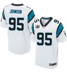 Nike Panthers #95 Charles Johnson White Team Color Mens Stitched NFL Elite Jersey Nike Panthers #95 Charles Johnson White Team Color Mens Stitched NFL Elite Jersey