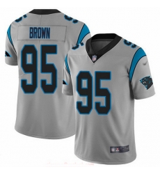 Nike Panthers 95 Derrick Brown Silver Men Stitched NFL Limited Inverted Legend Jersey Nike Panthers 95 Derrick Brown Silver Men Stitched NFL Limited Inverted Legend Jersey