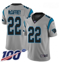 Panthers 22 Christian McCaffrey Silver Men Stitched Football Limited Inverted Legend 100th Season Jersey Panthers 22 Christian McCaffrey Silver Men Stitched Football Limited Inverted Legend 100th Season Jersey