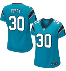 Nike Panthers #30 Stephen Curry Blue Alternate Womens Stitched NFL Elite Jersey Nike Panthers #30 Stephen Curry Blue Alternate Womens Stitched NFL Elite Jersey