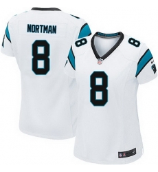 Nike Panthers #8 Brad Nortman White Team Color Women Stitched NFL Jersey Nike Panthers #8 Brad Nortman White Team Color Women Stitched NFL Jersey