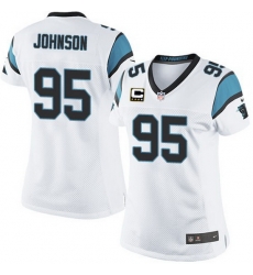 Nike Panthers #95 Charles Johnson White Team Color Women Stitched NFL Jersey Nike Panthers #95 Charles Johnson White Team Color Women Stitched NFL Jersey