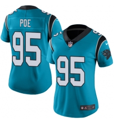 Nike Panthers #95 Dontari Poe Blue Womens Stitched NFL Limited Rush Jersey Nike Panthers #95 Dontari Poe Blue Womens Stitched NFL Limited Rush Jersey