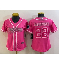Women Carolina Panthers 22 Christian McCaffrey Pink With Patch Cool Base Stitched Baseball Jersey Women Carolina Panthers 22 Christian McCaffrey Pink With Patch Cool Base Stitched Baseball Jersey