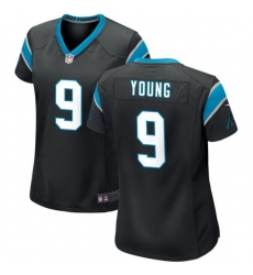 Women Carolina Panthers 9 Bryce Young Black Stitched Game Jersey Women Carolina Panthers 9 Bryce Young Black Stitched Game Jersey