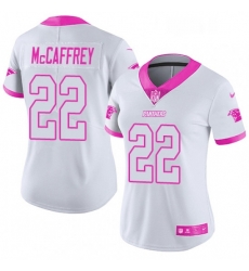 Womens Nike Carolina Panthers 22 Christian McCaffrey Limited WhitePink Rush Fashion NFL Jersey Womens Nike Carolina Panthers 22 Christian McCaffrey Limited WhitePink Rush Fashion NFL Jersey