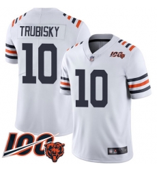 Men Chicago Bears 10 Mitchell Trubisky White 100th Season Limited Football Jersey Men Chicago Bears 10 Mitchell Trubisky White 100th Season Limited Football Jersey