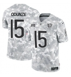 Men Chicago Bears 15 Rome Odunze 2024 F U S E Arctic Camo Salute To Service Limited Stitched Football Jersey Men Chicago Bears 15 Rome Odunze 2024 F U S E Arctic Camo Salute To Service Limited Stitched Football Jersey