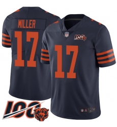 Men Chicago Bears 17 Anthony Miller Limited Navy Blue Rush Vapor Untouchable 100th Season Football Jersey Men Chicago Bears 17 Anthony Miller Limited Navy Blue Rush Vapor Untouchable 100th Season Football Jersey