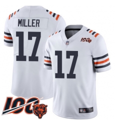 Men Chicago Bears 17 Anthony Miller White 100th Season Limited Football Jersey Men Chicago Bears 17 Anthony Miller White 100th Season Limited Football Jersey