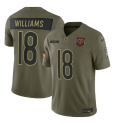 Men Chicago Bears 18 Caleb Williams Olive 2025 Salute to Service Limited Stitched Football Jersey Men Chicago Bears 18 Caleb Williams Olive 2025 Salute to Service Limited Stitched Football Jersey