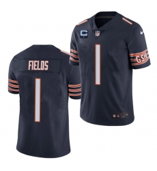 Men Chicago Bears 2022 #1 Justin Fields Navy With 1-star C Patch Vapor Untouchable Limited Stitched Jersey Men Chicago Bears 2022 #1 Justin Fields Navy With 1-star C Patch Vapor Untouchable Limited Stitched Jersey