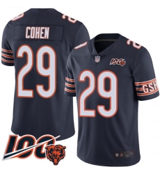 Men Chicago Bears 29 Tarik Cohen Navy Blue Team Color 100th Season Limited Football Jersey Men Chicago Bears 29 Tarik Cohen Navy Blue Team Color 100th Season Limited Football Jersey