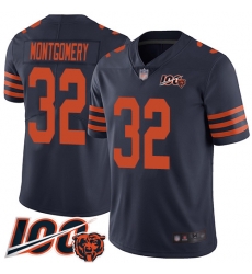 Men Chicago Bears 32 David Montgomery Limited Navy Blue Rush Vapor Untouchable 100th Season Football Jersey Men Chicago Bears 32 David Montgomery Limited Navy Blue Rush Vapor Untouchable 100th Season Football Jersey