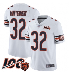 Men Chicago Bears 32 David Montgomery White Vapor Untouchable Limited Player 100th Season Football Jersey Men Chicago Bears 32 David Montgomery White Vapor Untouchable Limited Player 100th Season Football Jersey