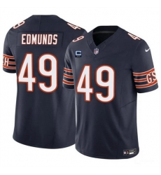 Men Chicago Bears 49 Tremaine Edmunds Navy 2024 F U S E With 2 Star C Patch Vapor Untouchable Limited Stitched Football Jersey Men Chicago Bears 49 Tremaine Edmunds Navy 2024 F U S E With 2 Star C Patch Vapor Untouchable Limited Stitched Football Jersey